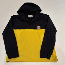 *** VESTE ANORAK CARHARTT WIP NIMBUS À CAPUCHE – BLEU/JAUNE T. S TBE  ***