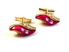 Vintage Gold Tone & Pink Ladies Shoe ? Cufflinks