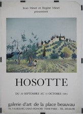Hosotte Galerie d'art de la place Beauvau 1984 Affiche Originale Exposition