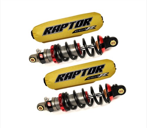 Black yellow atv shock covers - atv,