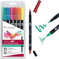 [ABT-6P-3] TOMBOW Feutre Dessin Double Pointe ABT Set de 6 couleurs testées d...