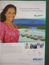 2011 PUB AIR TAHITI NUI TIARE PACIFIQUE VAHINE AIRBUS A340-300 AIRLINE FRENCH AD