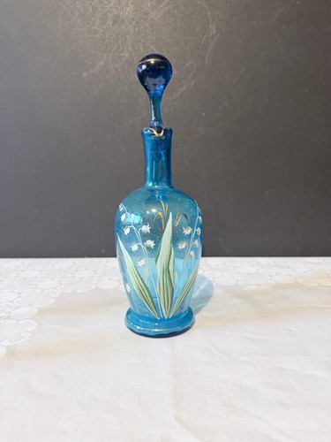 Carafe ancienne verre bleu - carafe, en