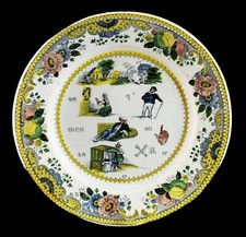 Assiette rébus CHOISY LE ROI 1860 / peepshow Magic lantern optical toy