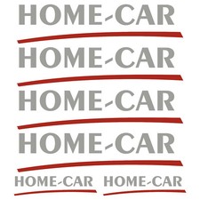 HOME - CAR autocollant sticker camping car caravane caravan 6 Pièces