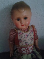 Rare Poupée, folklorique régionale en composition, Hollande 29cm