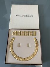 Ensemble Collier Et Bracelet Métal Doré Création Helena Rubinstein 