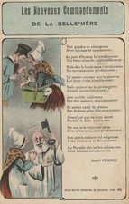 CPA carte postale ancienne: Les 10 commandements de la Belle-Mère- Humoristique