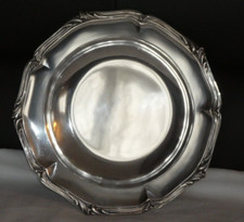 Plat creux 30 cm XIXème VICTOR SAGLIER en métal argenté décor FEUILLAGE