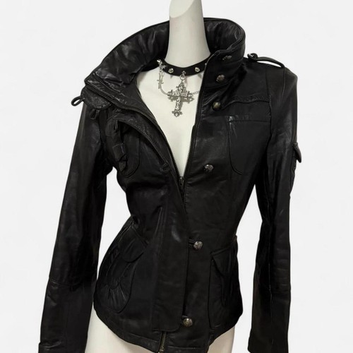 Veste motard courte cuir - veste, de