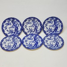 6 Petites Assiettes A Dessert En Porcelaine Fine Du Japon Décor Bleu Cerisier