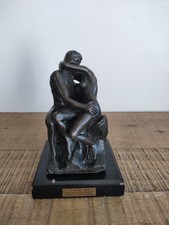 Sculpture Statue Bronze Le Baiser Rodin Reproduction - Vintage Art France -583gr