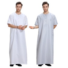Dubaï Arabe Hommes Thobe Dishdasha Thawb Thoub Musulman Abaya Daffah Kaftan Robe