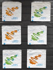 serie de 6 sachets de sucre vides "les empreintes d'animaux"