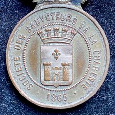 Médaille de la société des Sauveteurs de la Charente 1865