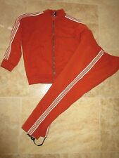 Survêtement SPORT vintage années 70 pantalon fuseau marron orangé tracksuit S/M