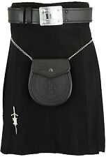 Écossais Hommes Kilt Noir