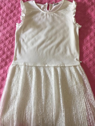 Robe blanche matiere fille - robe,