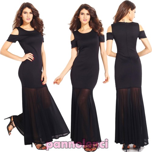 Robe longue inserts voilé - longue,