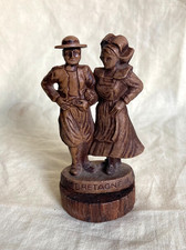 Antiquités, Brocante. Magnifique paire de figurine couple de Breton en résine