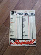 PLAQUE EN TOLE "TARIF DES CONSOMMATIONS" St-Raphaël - B.E.