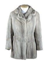 Manteau Femme Gris En Vison Taille 38 Tres Bon État