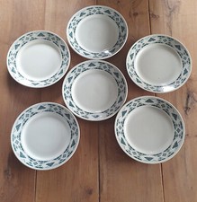 Lot de 6 assiettes  en faïence Luneville KG modèle Simone art déco années 50
