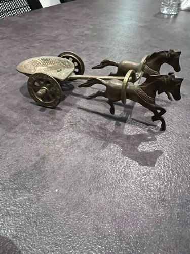 Cheval charette laiton - et, en