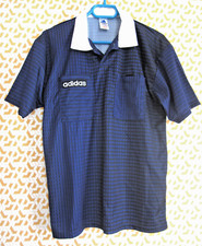 Maillot Arbitre Adidas Football Violet à carreaux noir vintage shirt jersey - M