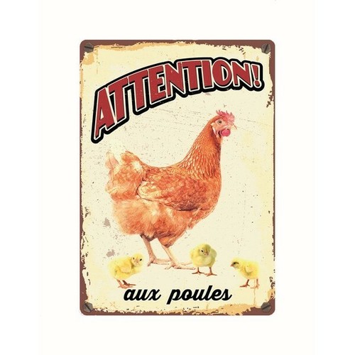 Plaque vintage attention aux - plaque,
