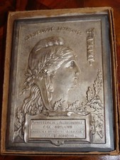 Médaille plaque Ministère de L'Agriculture Chevalier du Mérite Agricole 1910