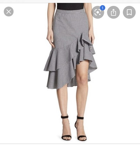 Scripted ruffle midi skirt - skirt, in