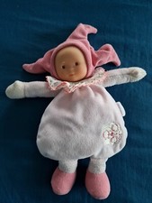 Doudou Poupée lutin rose  col
