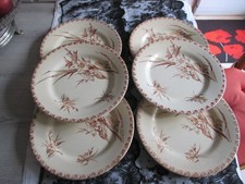 6 anciennes assiettes plates GIEN modèle GLAIEUL
