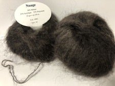 Lot De 10 pelotes De Laine Mohair Marron 4082/ Fabriqué En France