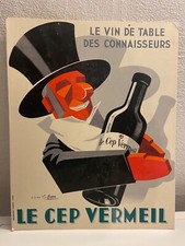 Ancien grand carton LE CEP VERMEIL no plaque émaillée byrrh dubonnet absinthe
