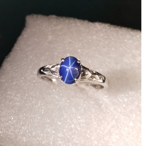 Bague saphir étoile - , bleue