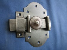 Grosse targette verrou fer ancienne porte hauteur 16,6 x 9,3 cm large