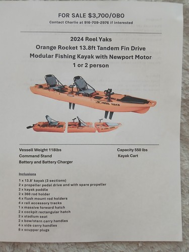 3700 obo fishing kayak - $3700/obo,