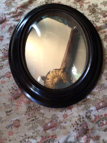 Miroir ovale sous verre bombé - sous,
