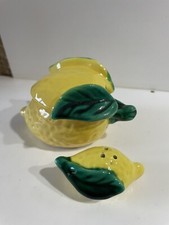 Moutardier Et Salière en céramique Ferlay Vallauris forme citron Barbotine Déco