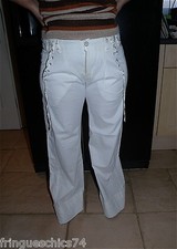 joli pantalon satiné blanc