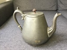 Théière ancienne en étain Sheffield Travis and Co N° 3265