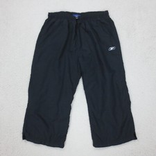 Pantacourt Jogging Baggy Vitage Y2K Reebok L Noir Hip Hop Streetwear