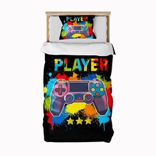 Housse de Couette en Microfibre 90x190cm Parure de Lit 1 Personne avec Fermet...