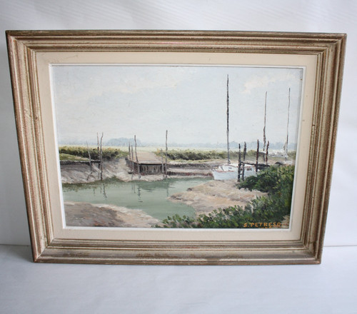 Huile sur isorel signé - , s