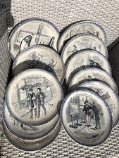 11 assiettes anciennes Parlantes« Les Galéjades marseillaises » Terre De Fer HB