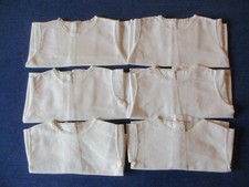 Lot de 6 petites brassières anciennes de bébé en coton doux pilou dentelle
