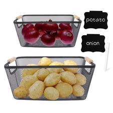 Boîte de Rangement Pomme de Terre et Oignons Ail Échalottes – 2 Paniers de St...