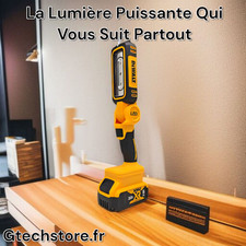 Éclairage LED Puissant, Lampe De Travail DEWALT 20V Portable, Pliable à 90°